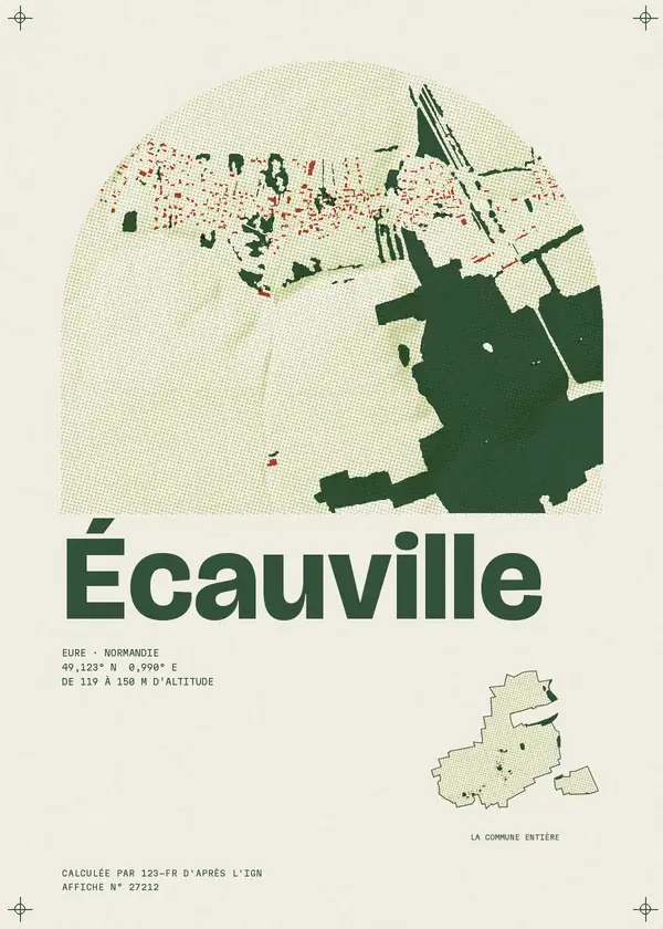 Affiche de Écauville, calculée par 123-fr d'après l'IGN