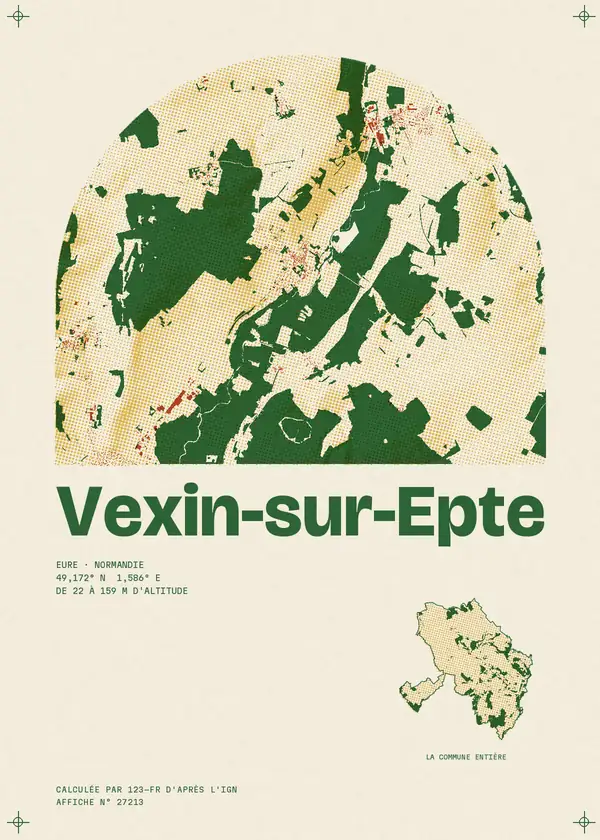 Affiche de Vexin-sur-Epte, calculée par 123-fr d'après l'IGN