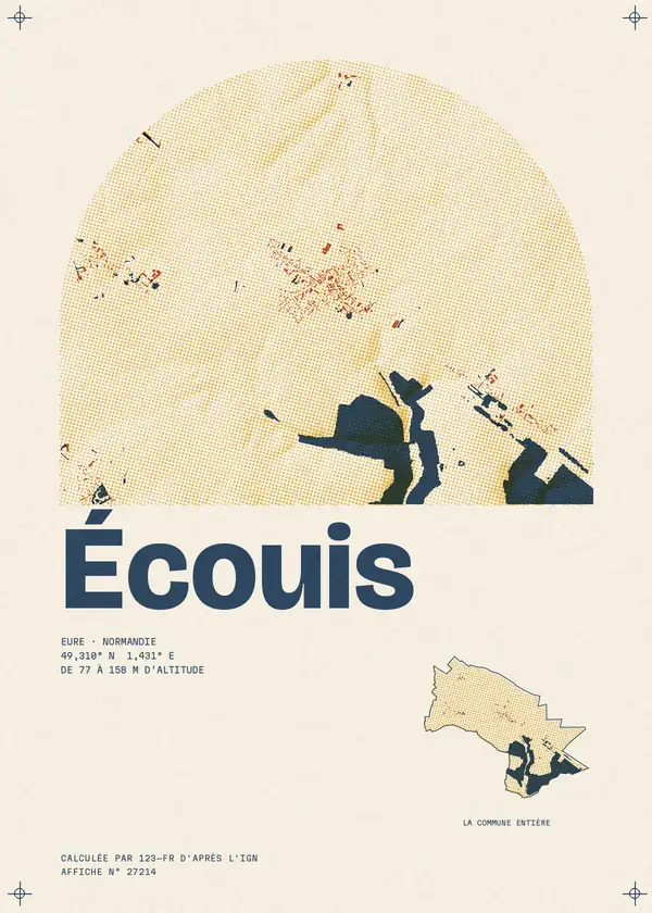 Affiche de Écouis, calculée par 123-fr d'après l'IGN