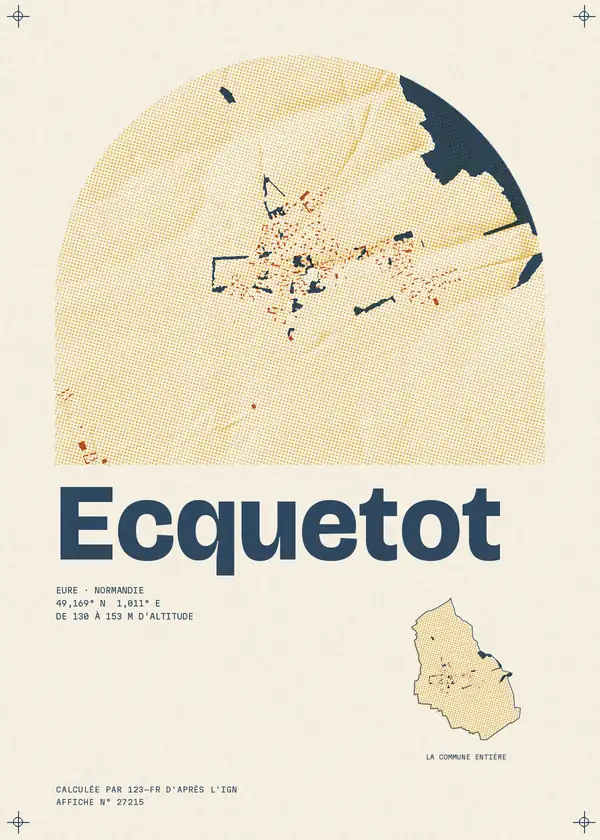 Affiche de Ecquetot, calculée par 123-fr d'après l'IGN
