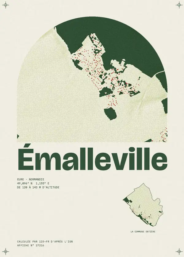 Affiche de Émalleville, calculée par 123-fr d'après l'IGN