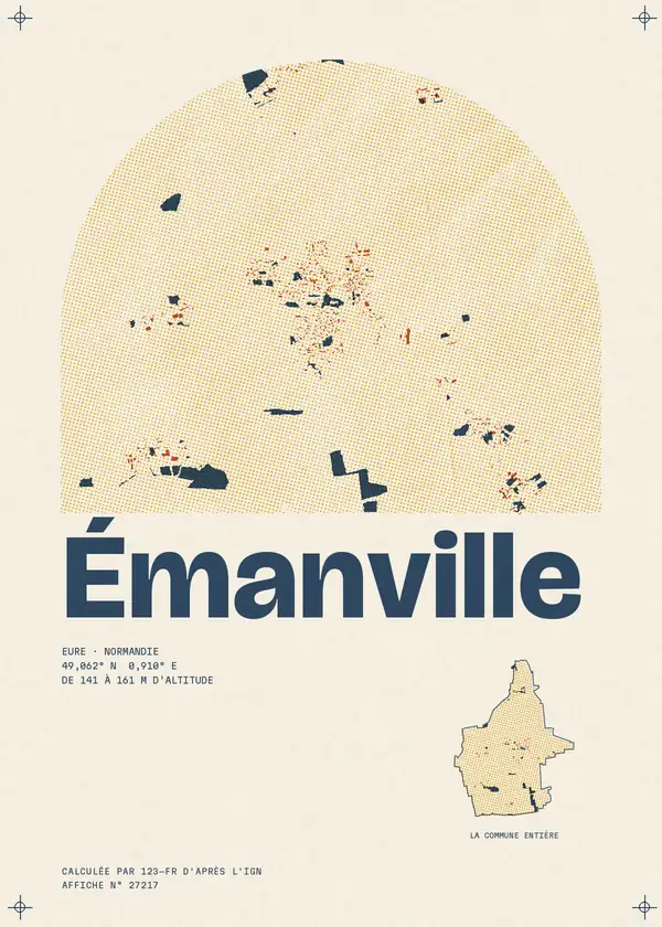Affiche de Émanville, calculée par 123-fr d'après l'IGN