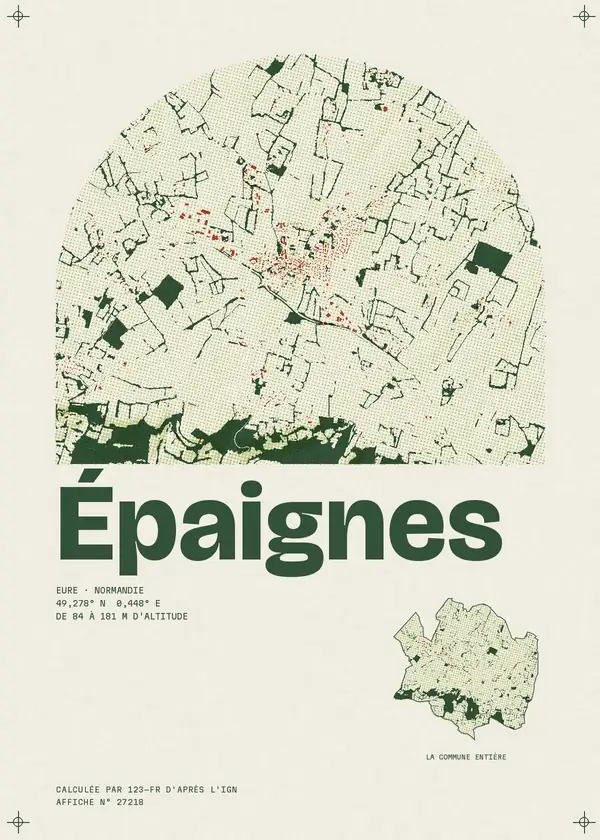 Affiche de Épaignes, calculée par 123-fr d'après l'IGN