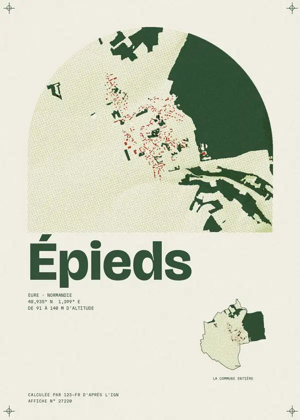 Affiche de Épieds, calculée par 123-fr d'après l'IGN