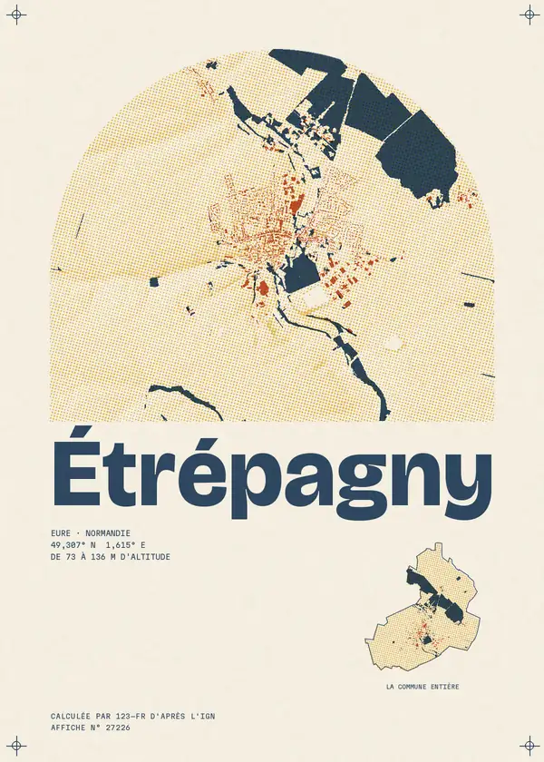 Affiche de Étrépagny, calculée par 123-fr d'après l'IGN