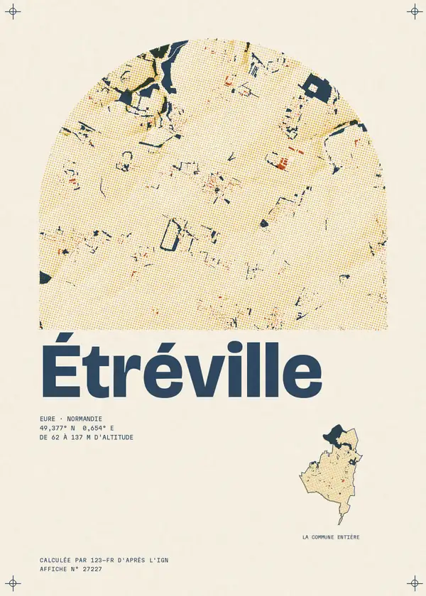 Affiche de Étréville, calculée par 123-fr d'après l'IGN