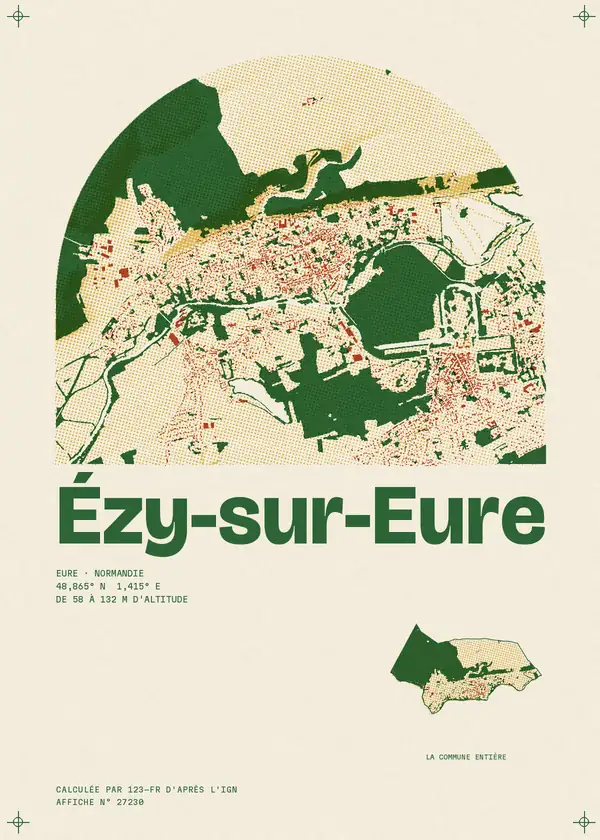 Affiche de Ézy-sur-Eure, calculée par 123-fr d'après l'IGN