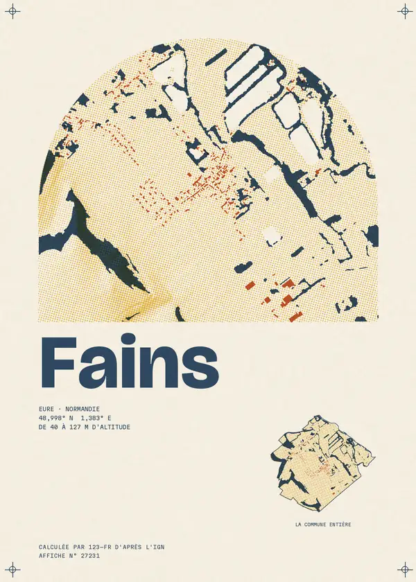 Affiche de Fains, calculée par 123-fr d'après l'IGN