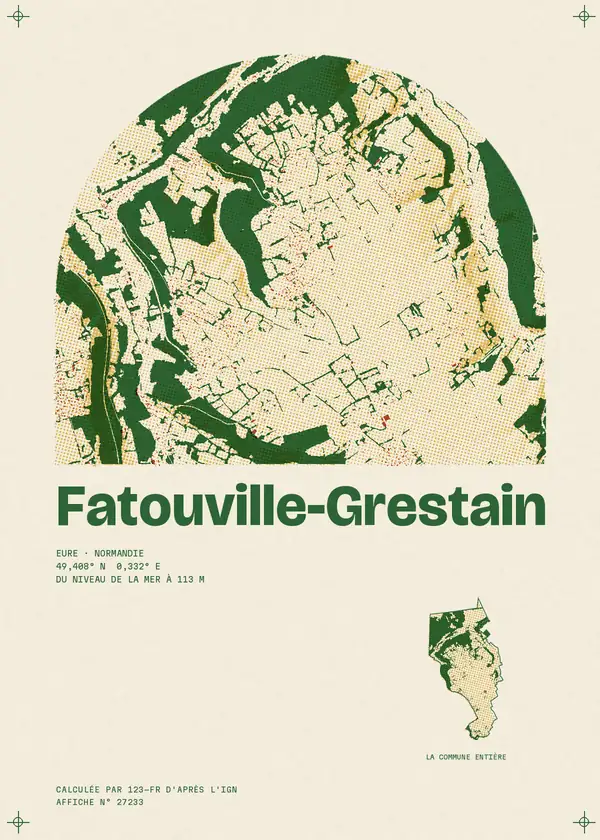Affiche de Fatouville-Grestain, calculée par 123-fr d'après l'IGN