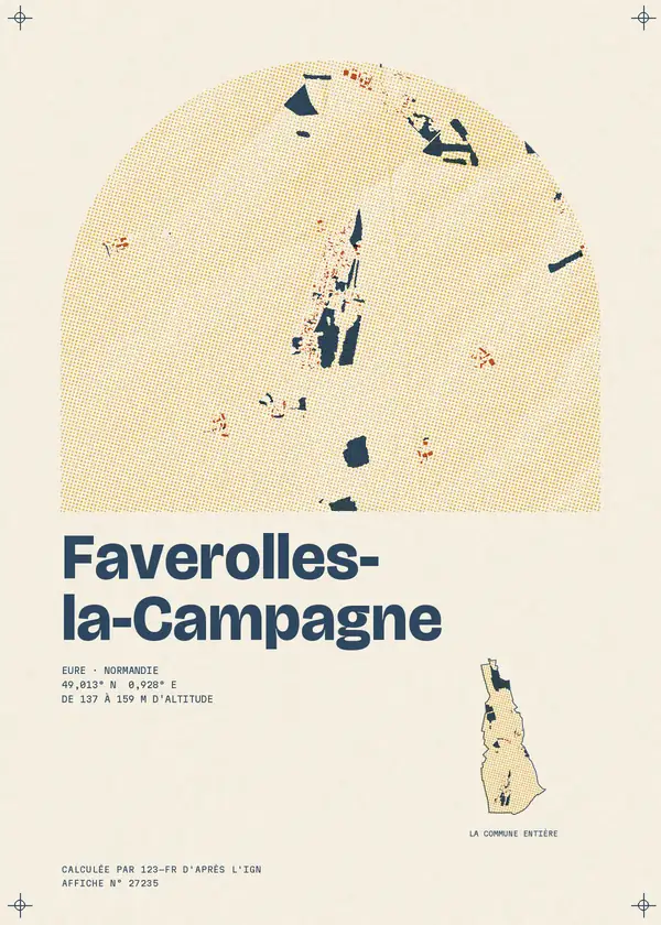 Affiche de Faverolles-la-Campagne, calculée par 123-fr d'après l'IGN