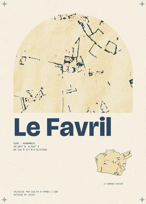 Affiche de Le Favril, calculée par 123-fr d'après l'IGN