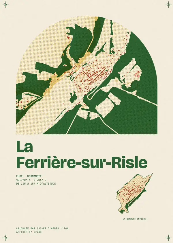 Affiche de La Ferrière-sur-Risle, calculée par 123-fr d'après l'IGN