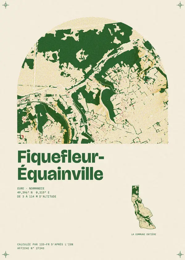 Affiche de Fiquefleur-Équainville, calculée par 123-fr d'après l'IGN