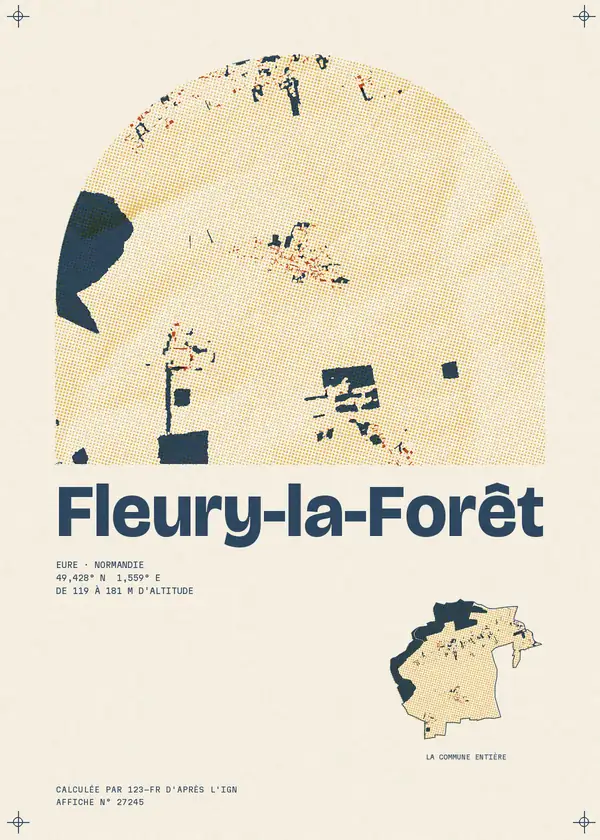 Affiche de Fleury-la-Forêt, calculée par 123-fr d'après l'IGN