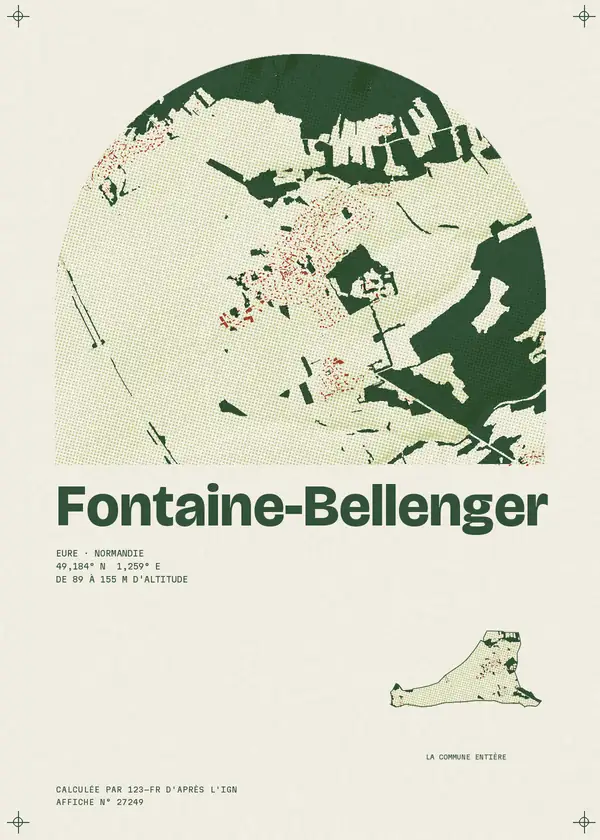 Affiche de Fontaine-Bellenger, calculée par 123-fr d'après l'IGN
