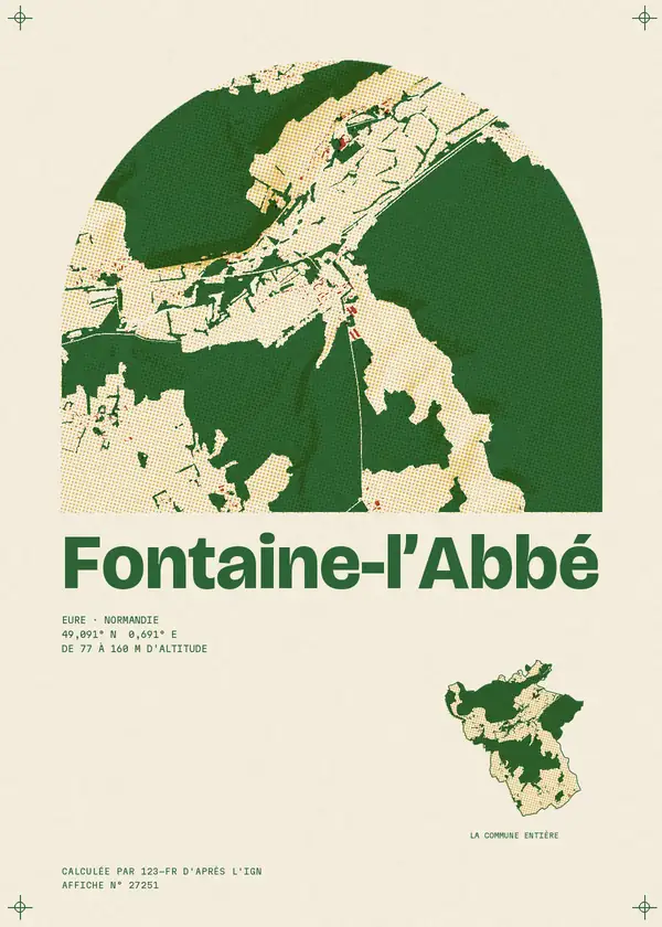 Affiche de Fontaine-l'Abbé, calculée par 123-fr d'après l'IGN