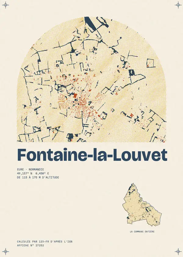 Affiche de Fontaine-la-Louvet, calculée par 123-fr d'après l'IGN