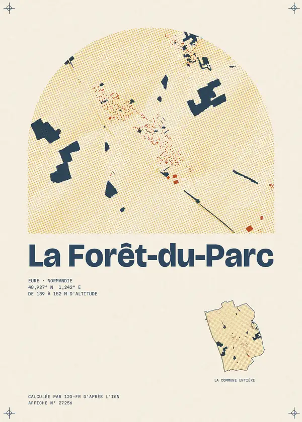 Affiche de La Forêt-du-Parc, calculée par 123-fr d'après l'IGN