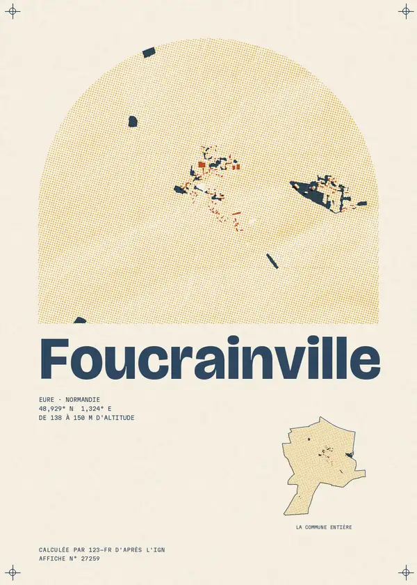 Affiche de Foucrainville, calculée par 123-fr d'après l'IGN