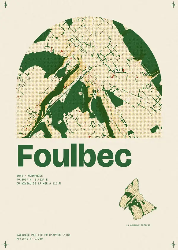 Affiche de Foulbec, calculée par 123-fr d'après l'IGN