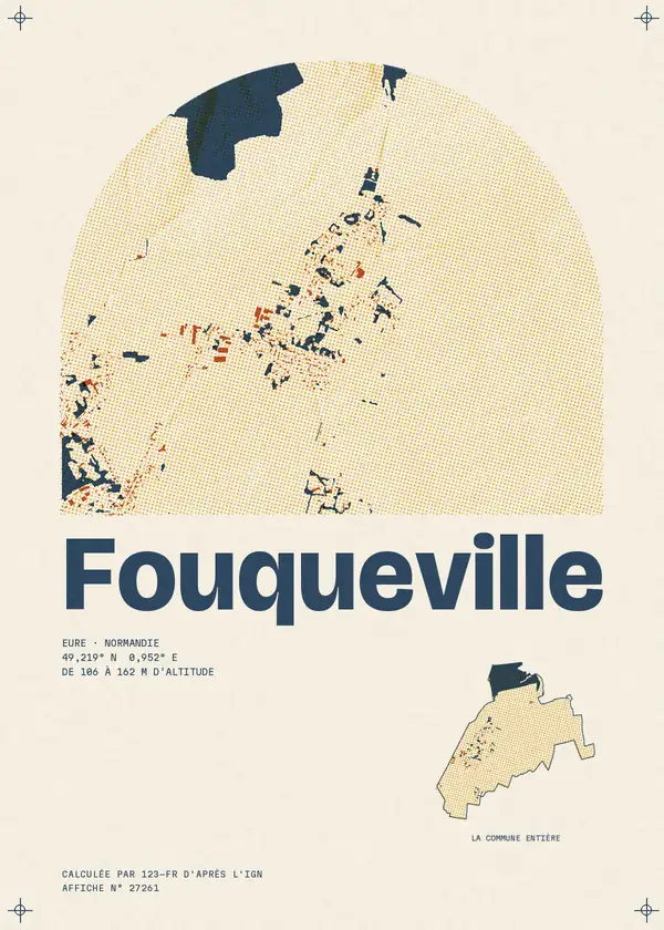Affiche de Fouqueville, calculée par 123-fr d'après l'IGN