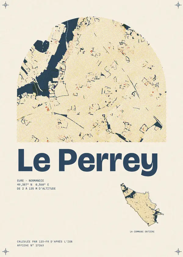 Affiche de Le Perrey, calculée par 123-fr d'après l'IGN