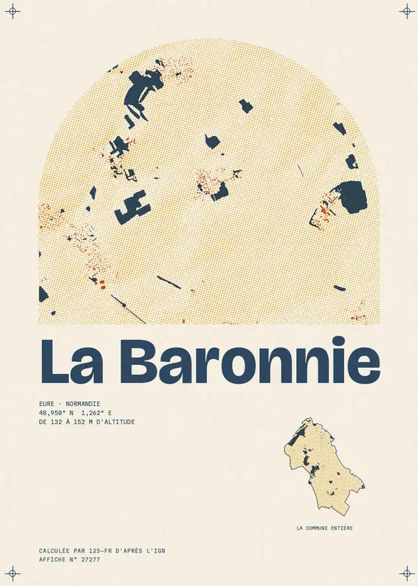 Affiche de La Baronnie, calculée par 123-fr d'après l'IGN
