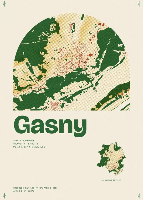 Affiche de Gasny, calculée par 123-fr d'après l'IGN