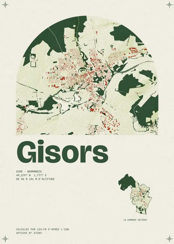 Affiche de Gisors, calculée par 123-fr d'après l'IGN