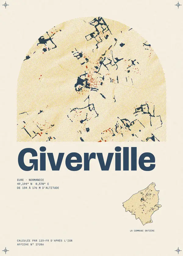 Affiche de Giverville, calculée par 123-fr d'après l'IGN