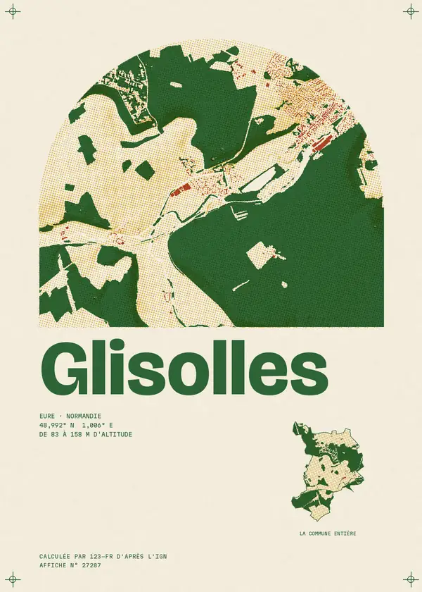 Affiche de Glisolles, calculée par 123-fr d'après l'IGN