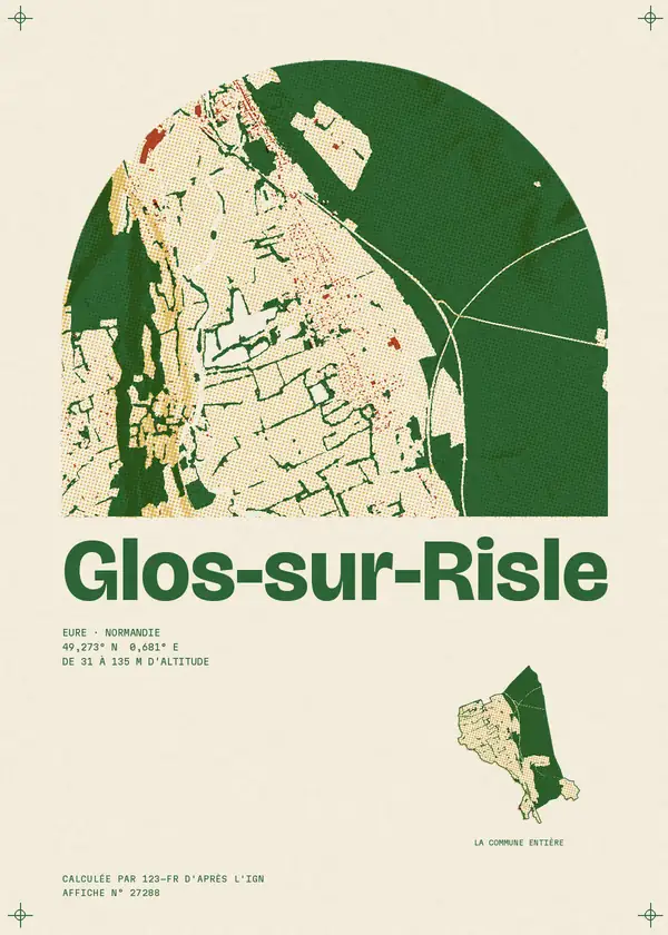 Affiche de Glos-sur-Risle, calculée par 123-fr d'après l'IGN