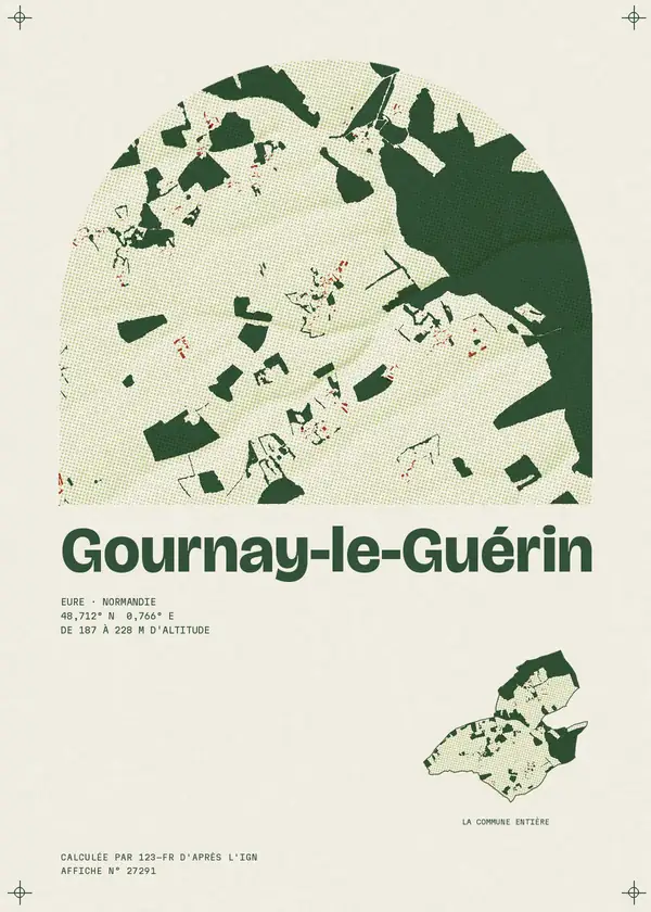 Affiche de Gournay-le-Guérin, calculée par 123-fr d'après l'IGN