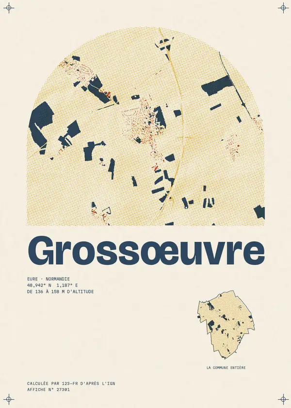 Affiche de Grossœuvre, calculée par 123-fr d'après l'IGN