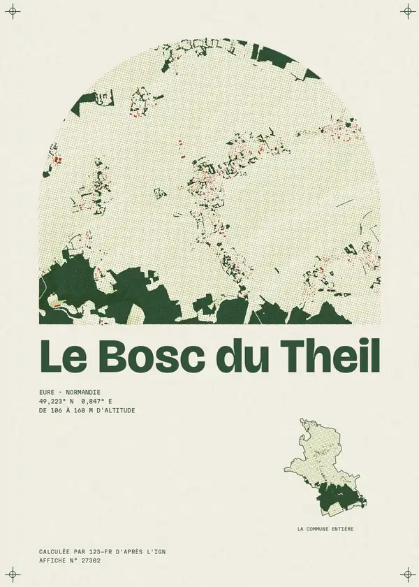 Affiche de Le Bosc du Theil, calculée par 123-fr d'après l'IGN