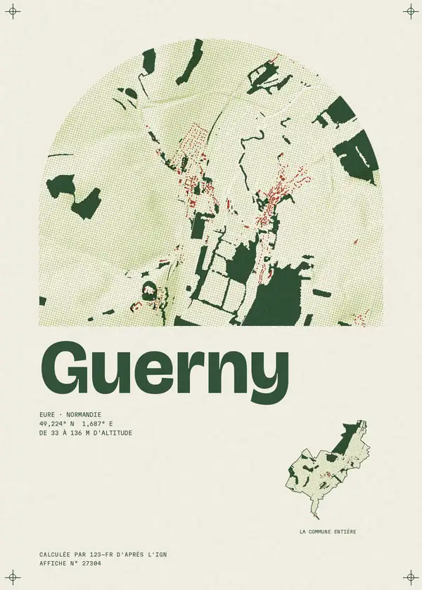 Affiche de Guerny, calculée par 123-fr d'après l'IGN
