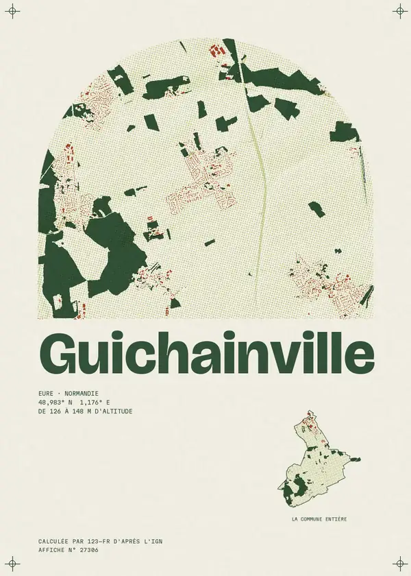 Affiche de Guichainville, calculée par 123-fr d'après l'IGN