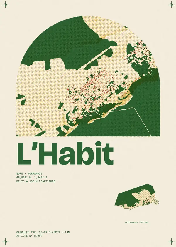 Affiche de L'Habit, calculée par 123-fr d'après l'IGN