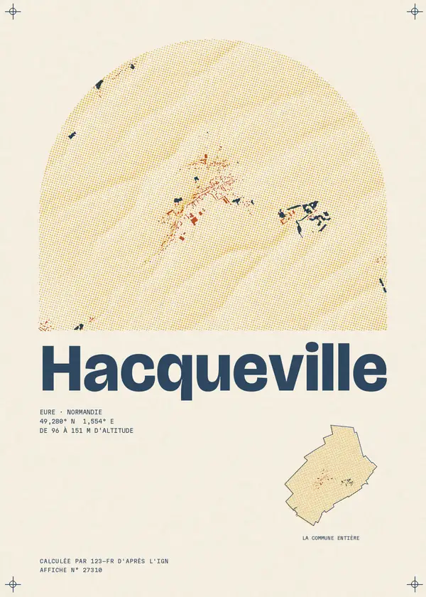 Affiche de Hacqueville, calculée par 123-fr d'après l'IGN