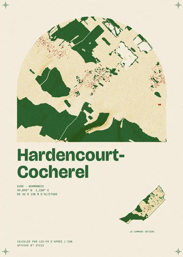 Affiche de Hardencourt-Cocherel, calculée par 123-fr d'après l'IGN
