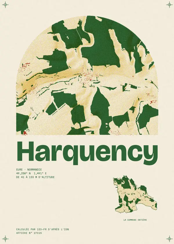 Affiche de Harquency, calculée par 123-fr d'après l'IGN