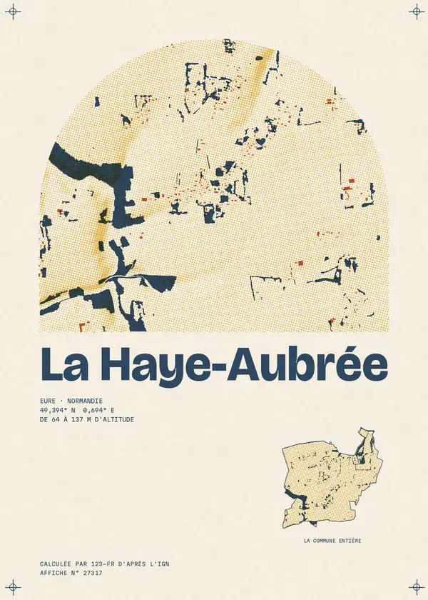 Affiche de La Haye-Aubrée, calculée par 123-fr d'après l'IGN