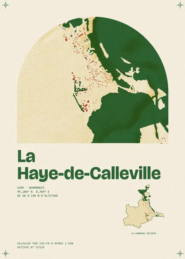 Affiche de La Haye-de-Calleville, calculée par 123-fr d'après l'IGN