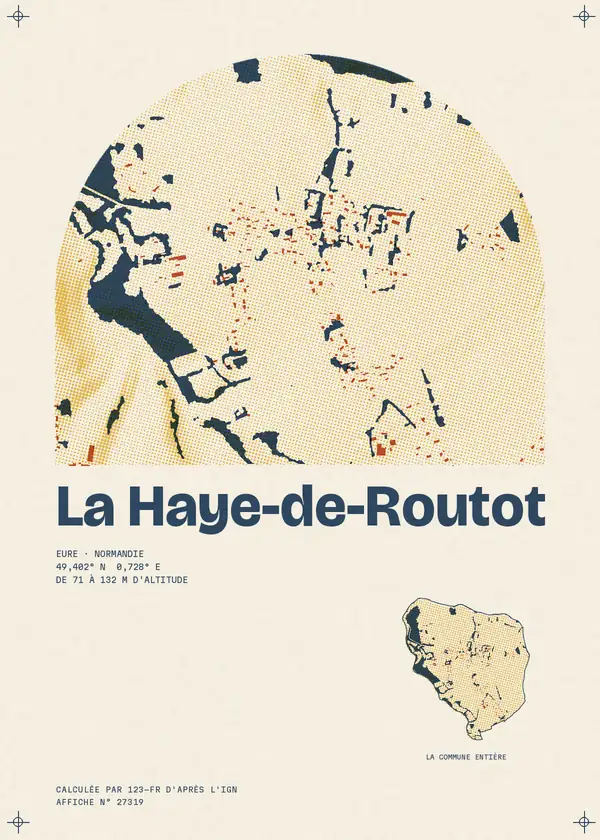 Affiche de La Haye-de-Routot, calculée par 123-fr d'après l'IGN