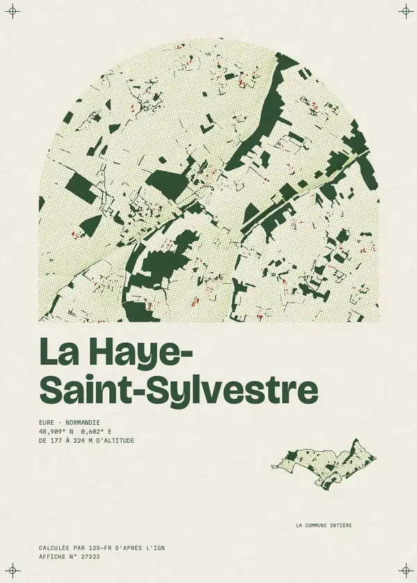 Affiche de La Haye-Saint-Sylvestre, calculée par 123-fr d'après l'IGN