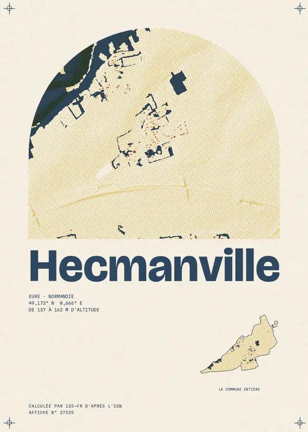 Affiche de Hecmanville, calculée par 123-fr d'après l'IGN