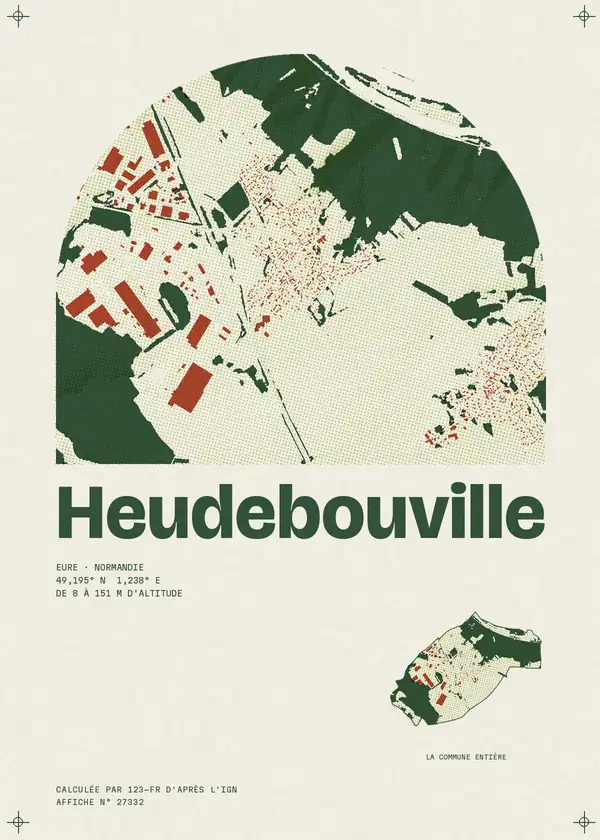 Affiche de Heudebouville, calculée par 123-fr d'après l'IGN