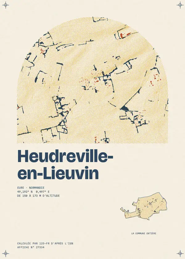 Affiche de Heudreville-en-Lieuvin, calculée par 123-fr d'après l'IGN