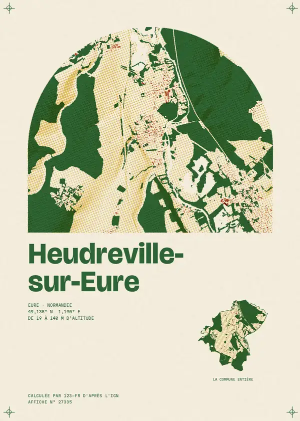 Affiche de Heudreville-sur-Eure, calculée par 123-fr d'après l'IGN