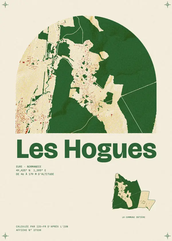 Affiche de Les Hogues, calculée par 123-fr d'après l'IGN